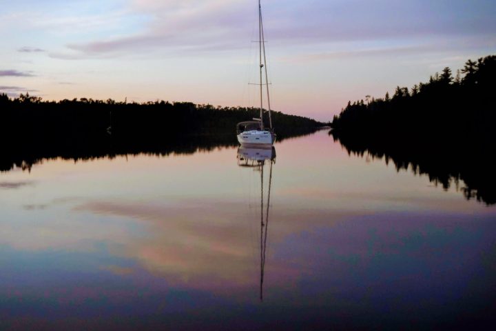 a sunset over a body of water