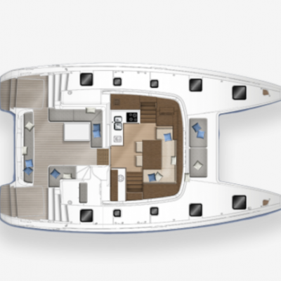 Layout of inside of catamaran