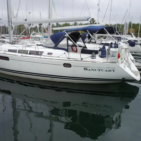 Side view of Sanctuary sailboat