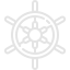 White sailboat wheel icon