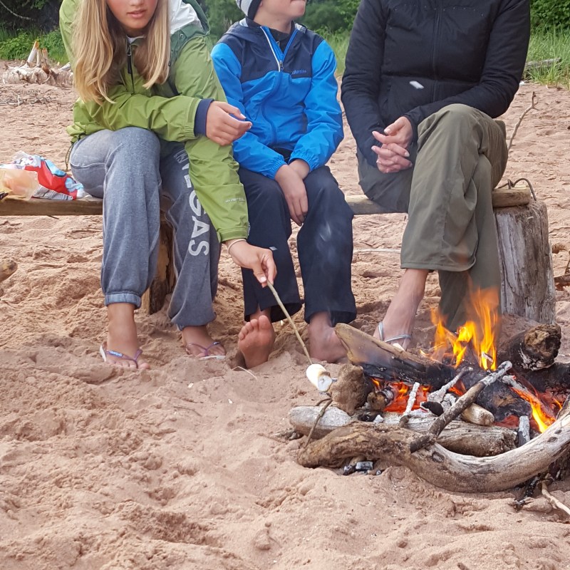Beach camp fire