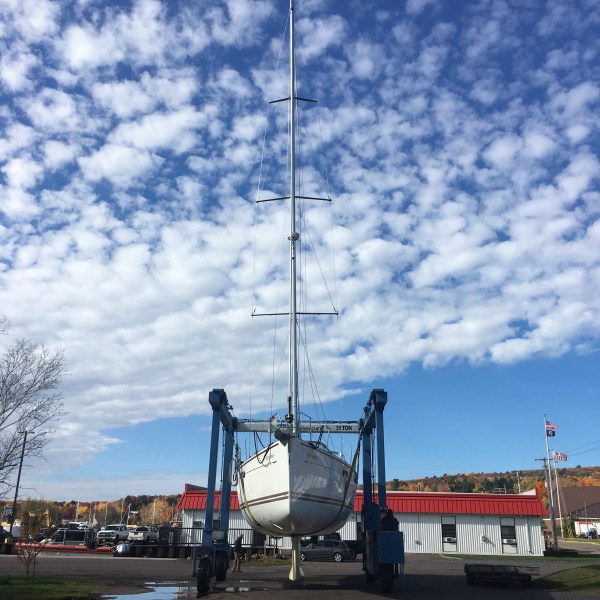 Sailboat out of water