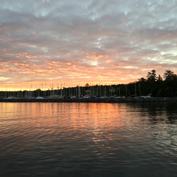 sunset over the lake