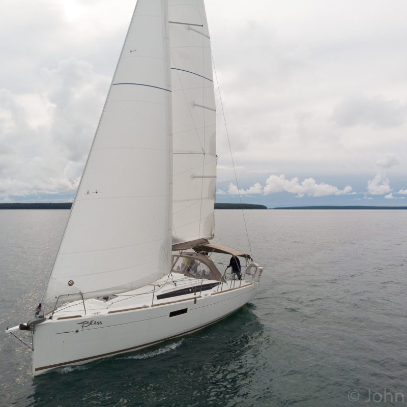 a small boat in a body of water