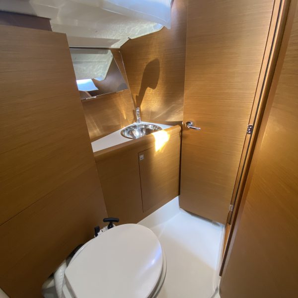 a close up of a sink in a small room