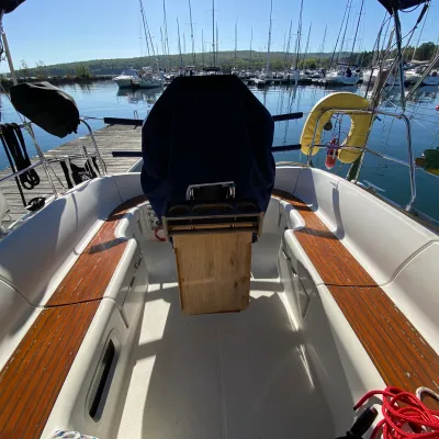 a large ship in the water