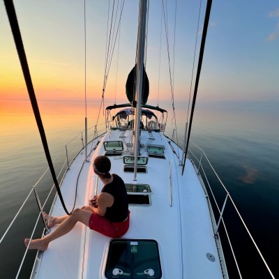 a man in a boat on a body of water